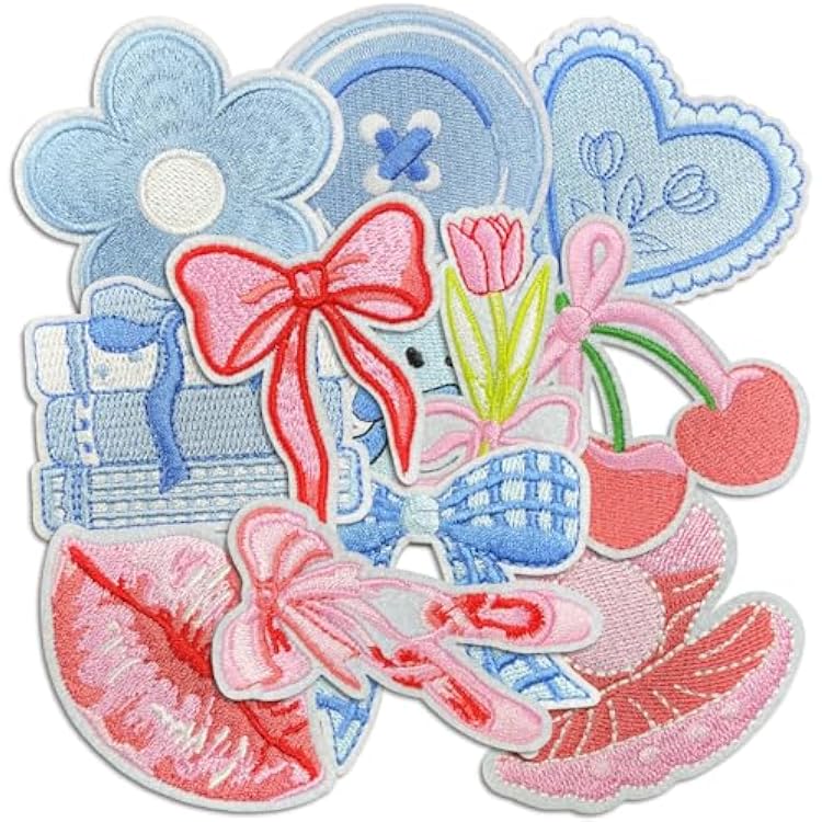 Boho Girly Iron On Patches, Cute Embroidery Applique Patch, DIY Decorative Heat Press Patches for Jeans Jackets Clothing Backpacks Hats Boho5 12 Pcs