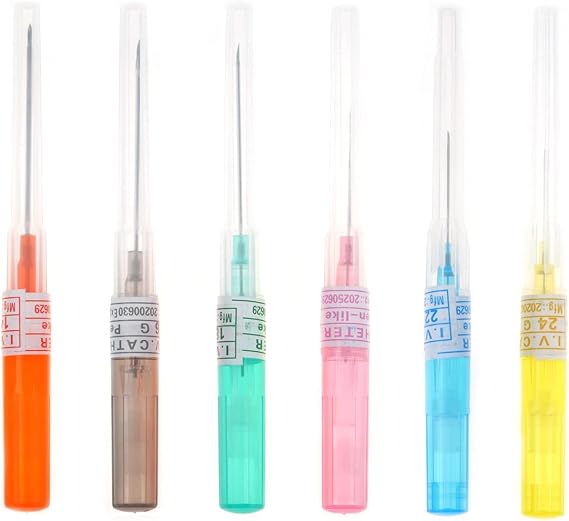 Ear Nose Piercing Needles - 6PCS Mixed Piercing Needles 14g 16g 18g 20g 22g 24g IV Catheter Needles for Piercing Cleaned Body Tattoo Piercings Tool