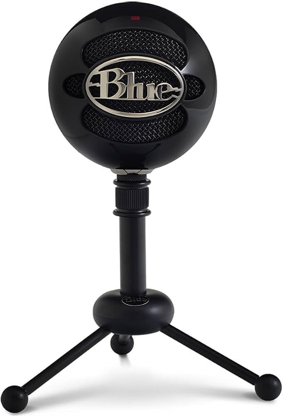 Blue Snowball USB Microphone with Two Versatile Pickup Patterns and Stylish, Retro Design for Recording, Streaming & Podcasting on PC & Mac Gloss Black