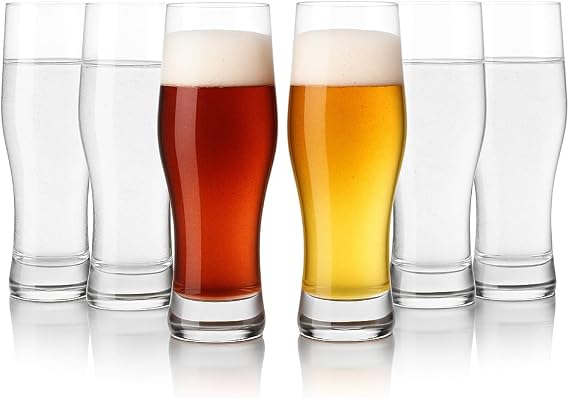 LEMONSODA ビールベリーピルスナーグラス、IPA、Hefeweizens、ラガー、サイダー、セルツァー用クラシックバーウェア - 14オンス 6個セット - ギフト対応