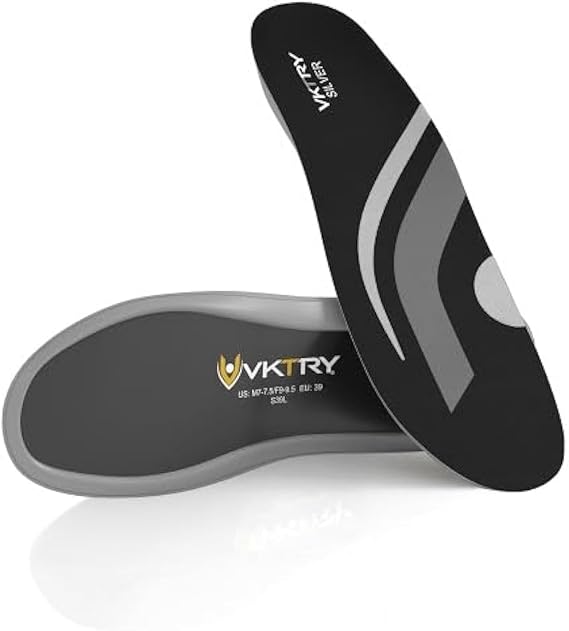VKTRY Silver Carbon Fiber Composite Insoles for Athletes Men5.5-6Women7.5-8