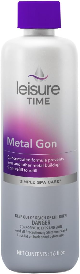 Leisure Time D, Metal Gon for Spas and Hot Tubs, 16 Ounce | Powerful Water Treatment Solution; Concentrated formula prevents iron and other metal buildup; Long Lasting