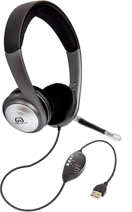 USB Wired Headset for PC/Laptop, Stereo Headphones with Microphone, USB-A, in-Line Controls for Video Meetings, Music, Gaming and Beyond - Black