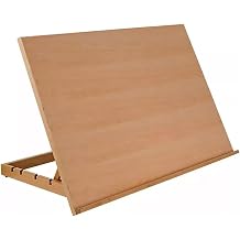 Adjustable Drawing Board Natural Wooden Table Easel Workstation for Art & Craft Portable Outdoor Sketching Board Artist Desktop Watercolor Painting Art Supplies (42 cm)