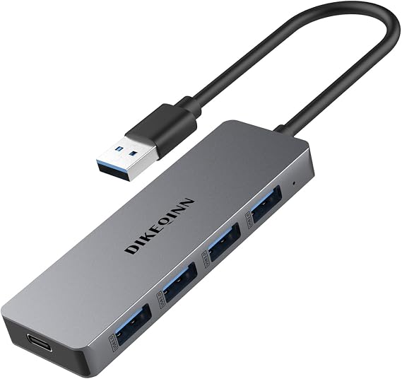 USB A 3.0 Hub, 4 Ports USB A Splitter Ultra-Slim USB Expander,0.5 ft