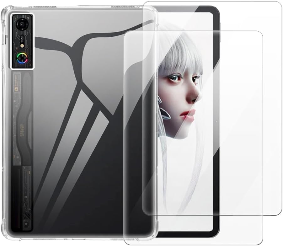 2 in 1 ケースとスクリーンプロテクター Zte Nubia Red Magic Gaming Tablet Pro 10.9 2024 との互換性あり 強化ガラスフィルム付きプロテクティブカバークリア
