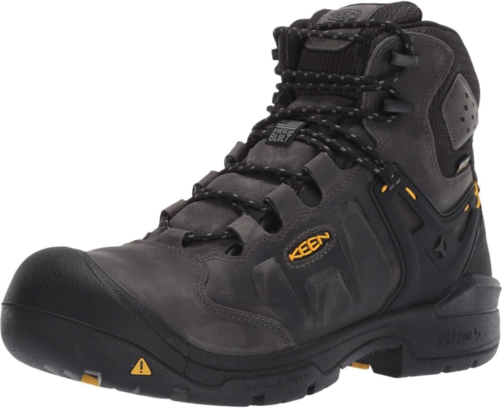 KEEN Utility - Mens Dover 6 WP Carbon Fiber Toe Waterproof Work Boots for Construction, Landscaping, Maintenance, Transportation, Utility