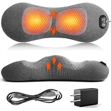 3 in 1 Lower Back Massager, Triple Fusion Back Massager with Heat, Vibration and Stretch, Lumbar Support Pillow with Ergonomic Memory Foam for Bed and Chair (Black)
