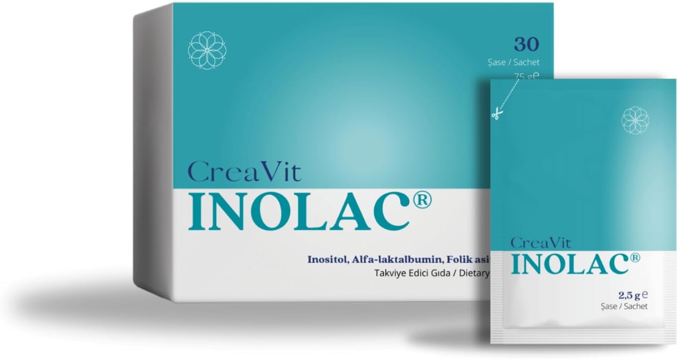 CreaVit Vitamin Inolac® Inositol, Alpha-lactalbumin, Food Supplement Containing Folic Acid and Chromium, 30 Sachets