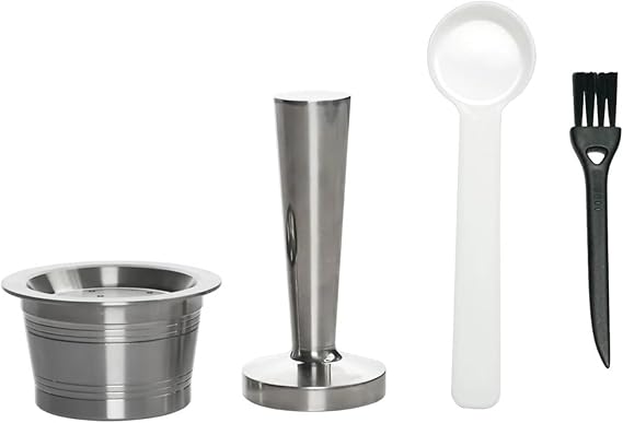Refillable Stainless Steel Coffee Cule for K-fee Verismo ALDI Espresso - Reu Pods (1 Pod & 1 Tamper) - Eco-Friendly Coffee Solut