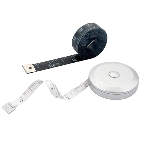 Edtape 2PCS Measuring Tape for Body,Soft Tape Measure for Body Sewing Fabric Tailor Cloth Craft Measurement Tape,60 Inch/1.5M Silver Retractable Dual Sided Measure Tape Set