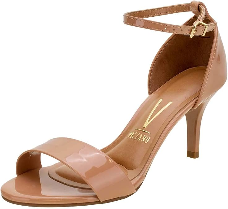 MEECO Vizzano Womans kitten flat low heel open toe sandals anckle strap fashion dress comfort shoes