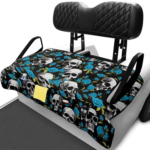 Golf Cart Seat Covers, Universal Golf Cart Seat Towel Blanket with 4 Front Pockets & Nonskid Bottom Fits for 2 Person Seats Golf Carts