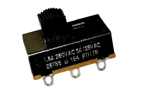 Single-Pole SPDT/1P2T Large Slide Switch, 1.5A 250VAC, 7.4mm Lugs