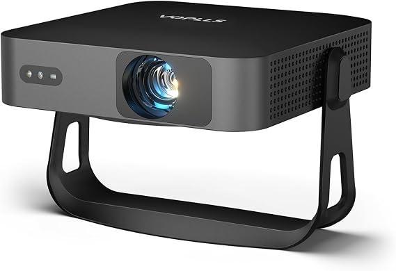 [360Adjustable Stand & 2000 ANSI] VOPLLS Upgrade 4K Projector with WiFi and Bluetooth, Auto Focus Keystone & 1080P Portable, Smart Outdoor Projector with Adjustable Stand for Home Bedroom (Black)