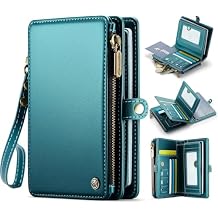 Passport Holder Wallet Bag with AirTag Holder, 11 Card Slots and Passport Solt Cash Solt Photo Solt Zipper Pocket, RFID Blocking Wristlet Strap.Green
