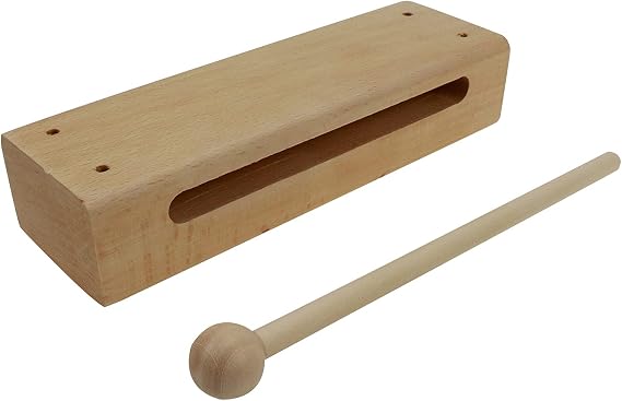 1Set Wooden Block with Mallet Percussion Instrument Music Rhythm Blocks