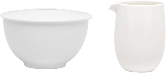 Red Vanilla Every Time Covered Sugar Bowl And Creamer Set, White