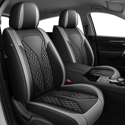 Car Seat Covers Full Set Fit for Hyundai Tucson 2010-2025 2026 Waterproof Seat Covers Faux Leather Car Seat Cushions Automotive Seat Protectors Covers5 Seats, Black & Grey