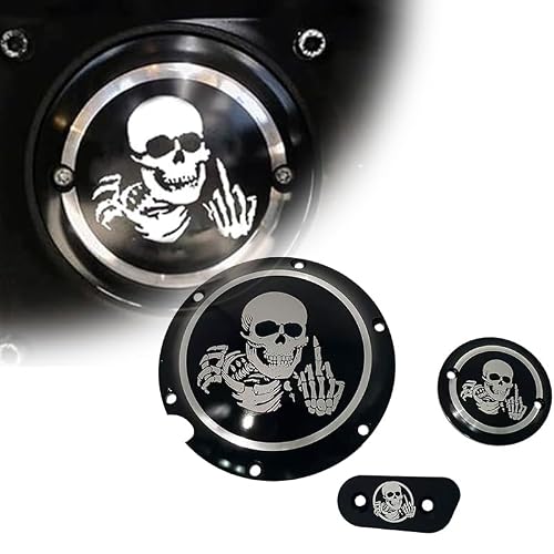 Aluminum Derby Cover Engine Timing Timer Cover Chain Inspection Cover for Harley Davidson Sportster Iron XL883 1200 Forty Eight Seventy Two 48 72 Nightster Roadster 2004-2019 3PCS Black