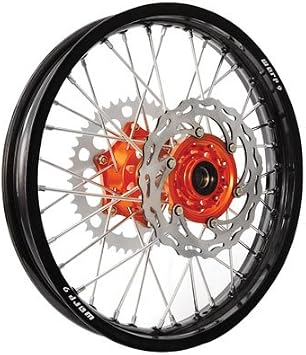 Warp 9 Complete Wheel Kit - Rear 18 x 2.15 Black Rim/Orange Hub/Silver Spokes and Nipples for KTM 500 EXC 2012-2016