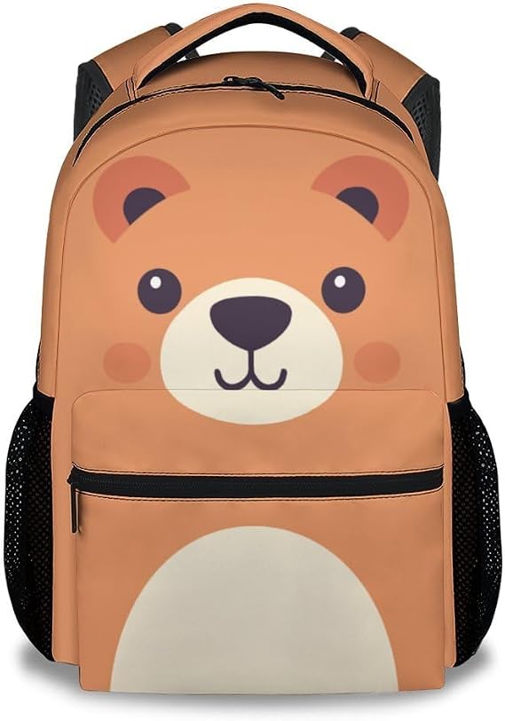 UNIKITTY School Backpack for Boys & Girls, Preschool Backpack for Kids, Bear Backpack for School, Cute Backpack Features Adjustable Shoulder Straps, 17 Inch Large Capacity Animal Bookbag