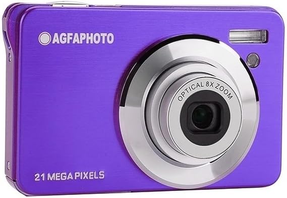 AGFA Photo Classic Digital Camera 21MP Compact Point & Shoot, 8X Optical Zoom, Full HD Video, 2.7 LCD Screen, Stylish Retro Design, Portable Travel Camera, Rechargeable Battery
