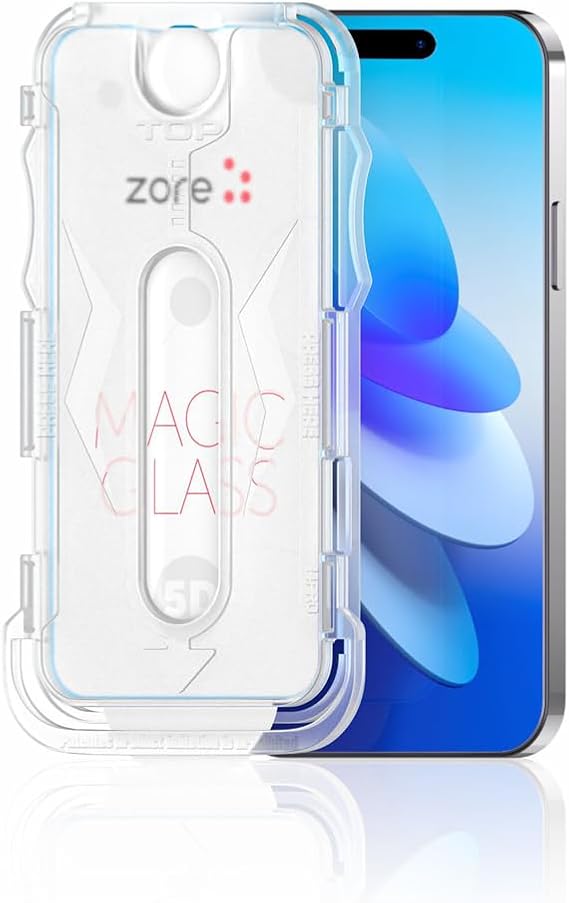 5D Magic Glass Glass Screen Protector Black with iPhone 14 Pro Easy Application Apparatus compatible with Zore Apple