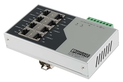 Phoenix Contact, 2832771, FL Switch SF 8TX Industrial Ethernet Switch, 8 TP RJ45 Ports, Automatic Detection of Data Transmission Speed of 10 or 100 Mbps RJ45, autocrossing Function