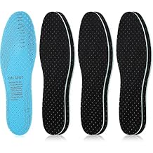 Sintege 3 Pairs Breathable Shoe Insoles Inserts Soft Cushioning Double-Layer Latex Foam Perforated Replacement Insoles for Men 7-11 Woman 2-8 (Black)