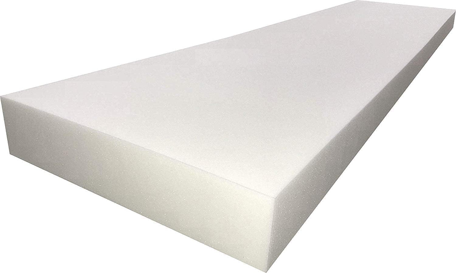 Becky Cameron High Density white Firm Upholstery Foam Sheet For Cushions, Sofa, Beds, Seats, Campervans, IndoorOutdoor Padding, DIY 1'' ~2.5 cm Thick, 60'' x 20'' 150cm x 50cm M no 92347