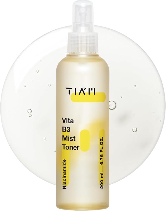 TIAM Vita B3 Mist Toner, Lightweight Prep Step for Skin Hydration, Absorption Boost, Texture Smoothing and Tone Balance, Daily Facial Care for All Skin Types 6.76 fl oz