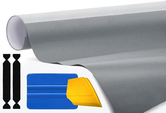 3M 1080 Gloss Sterling Silver Air-Release Vinyl Wrap Roll Including Toolkit (1 Foot X 5 Feet)