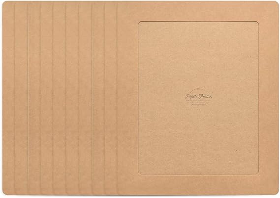 Paper Photo Frames 8x10 Inch Kraft 10 Pack - Fits 8"x10" Pictures