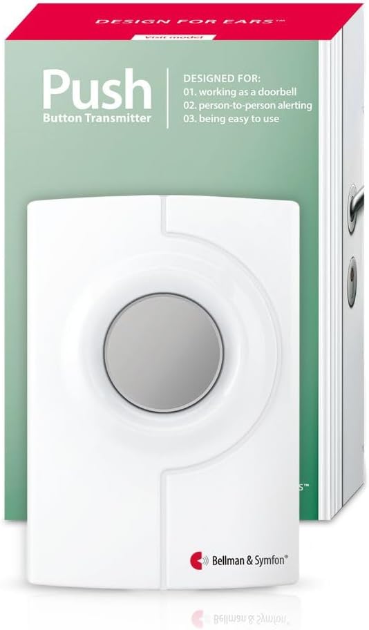 Push Button Transmitter Doorbell & Wearable Call Button for Hearing Loss