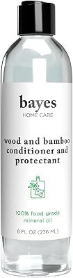 Bayes Food Grade Mineral Oil for Cutting Board - Mineral Oil Food Grade for Bamboo, Teak & Wood Conditioner and Protectant - Cutting Board Oil Food Grade Formula - Wood Oil for Cutting Board - 8 oz