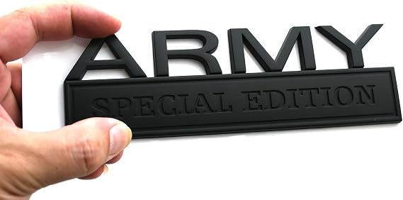 Big Army Special Edition エンブレム、アーミーカーエンブレム 3Dバッジデカール 車 トラック 交換用 ユニバーサル車両、トラック、SUV、アーミーデカールステッカー 強力な粘着性 長さ7インチマット 1パック