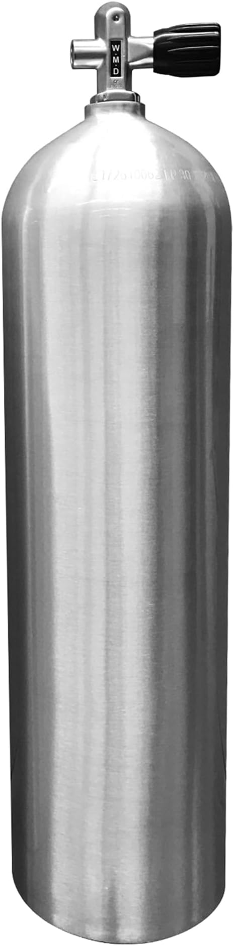TUXING 11.1L Diving Tank Professional Aluminum Alloy Fine Polished High Pressure Portable Diving Cylinder with Valve Connector and Base for Deep Diving Enthusiasts