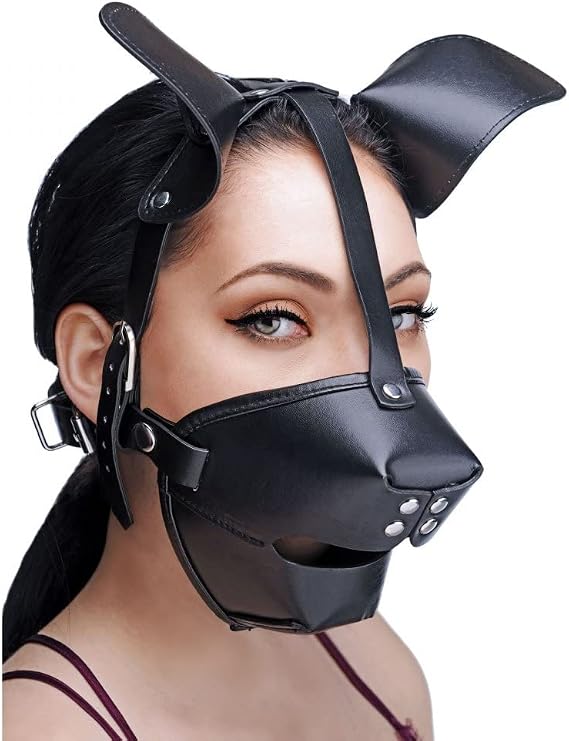 XR Brands Pup Puppy Play Hood and Breathable Ball Gag