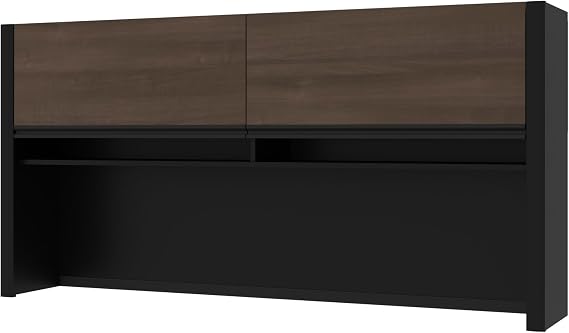 Bestar Hutch for Narrow Desk Shell, Antigua/Black, Connexion, 71W