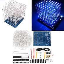 3D LED Light DIY Kit, 3D Printed Circuit Board, Stable 3D Led Cube Light DIY Kit for 8 x 8 x 8CM Cubes, White Blue Lighting Super Bright LED Light