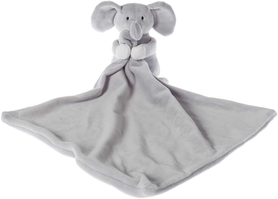 Apricot Lamb Stuffed Animals Baby Comforter Security Blanket Gray Elephant Infant Nursery Character Blanket Luxury Snuggler Plush Lovey for Newborn Baby Doll BlanketGray Elephant, 13 Inches
