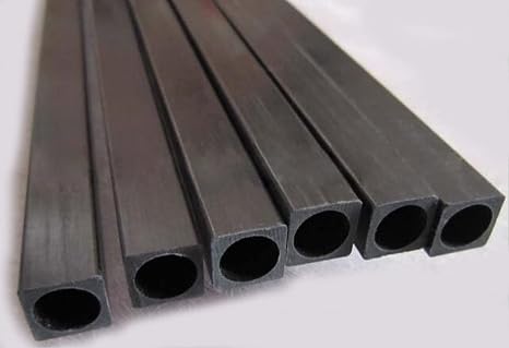 Square Carbon Fiber Tubes 10x10x8.5x330mm 5pcs Inner Round(Diameter 8.5mm),Pultruded Carbon Fiber Rods