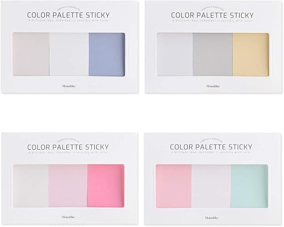 Monolike Color Palette Sticky Solid 301 B Set 4p - Self-Adhesive Memo Pad 30 Sheets
