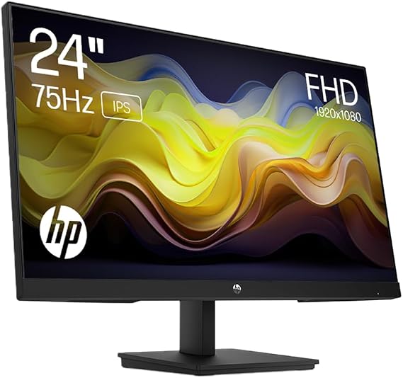 HP 24 Inch FHD Monitor | Full HD IPS LCD | 75hz Refresh Rate | 250 Nits Brightness | 1000:1 Contrast Ratio | AMD FreeSync | Tilt Adjust | 1x HDMI 1.4, 1x DisplayPort 1.2, 1x VGA | Black | V24ie G5