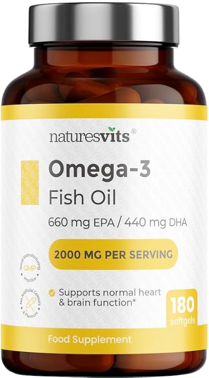Omega 3 Capsules High Strength, 90 Serves - 660mg EPA and 440mg DHA - Fish Oil Supplements and Fatty Acids for Heart and Eye Health