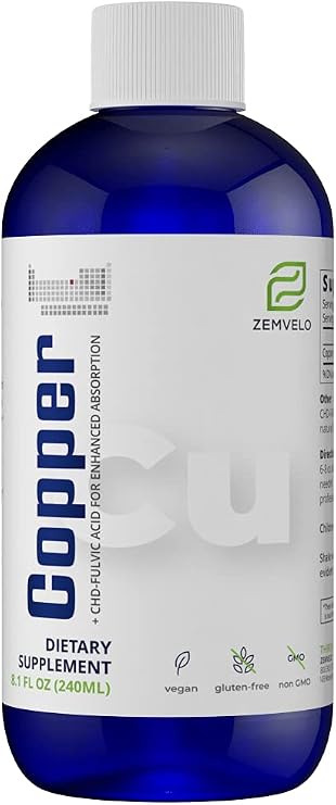 Liquid Ionic Chelated Copper for Hair, Skin, Nails & Collagen Support