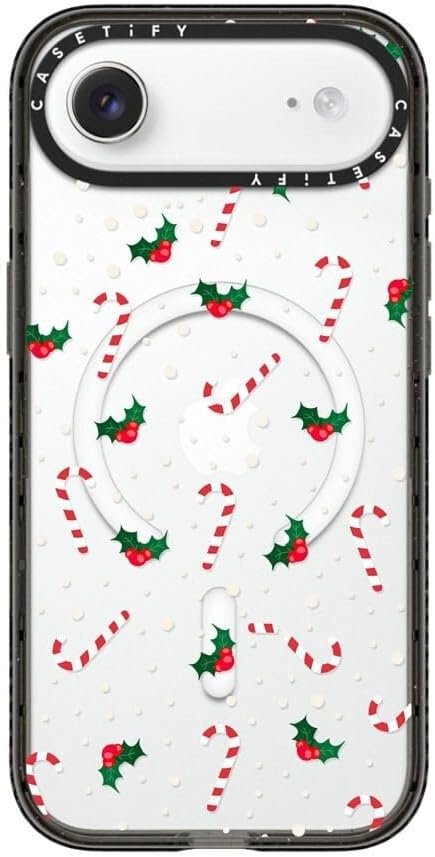 CASETiFY for iPhone Air Case - Impact Compatible with MagSafe | 8.2 ft. 4x Military Grade Drop Protection | Candy Cane Crush | Black