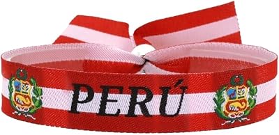 BDM Peru Flag Bracelet, Adjustable and Washable Accessory, HD Fabric Embroidery, Peruvian Pride, Machu Picchu, Cusco, Lima, Lake Titicaca, Peruvian Bracelet