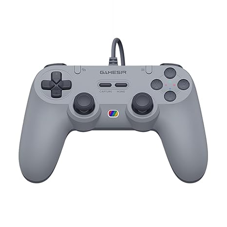 GameSir Tegenaria Lite Kabelgebundenes Gamepad – 1000Hz Ultrageringe Latenz Hall-Effekt-Sticks 2 Rücken-Tasten – Switch/PC/Android/iOS – Retro Grau